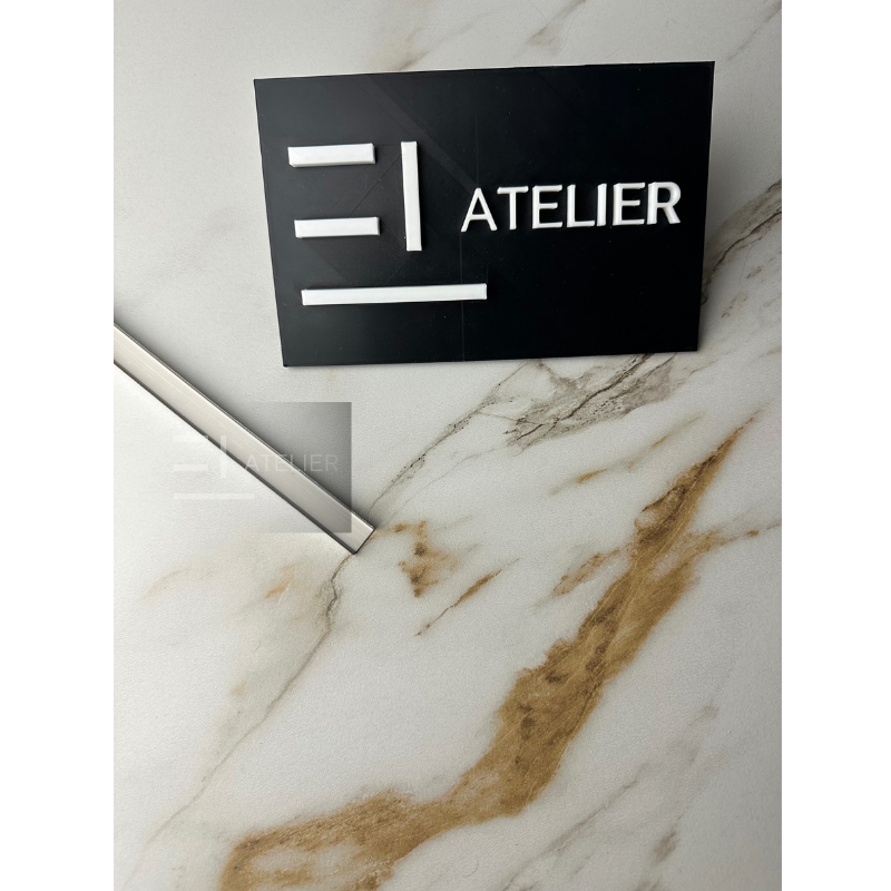 Profil decorativ U inox bronz rose-gold lucios montaj pereți pardoseli 15mm