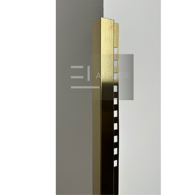 Profil L colț gresie inox auriu mat 25x25mm 10mm finisaj premium design modern