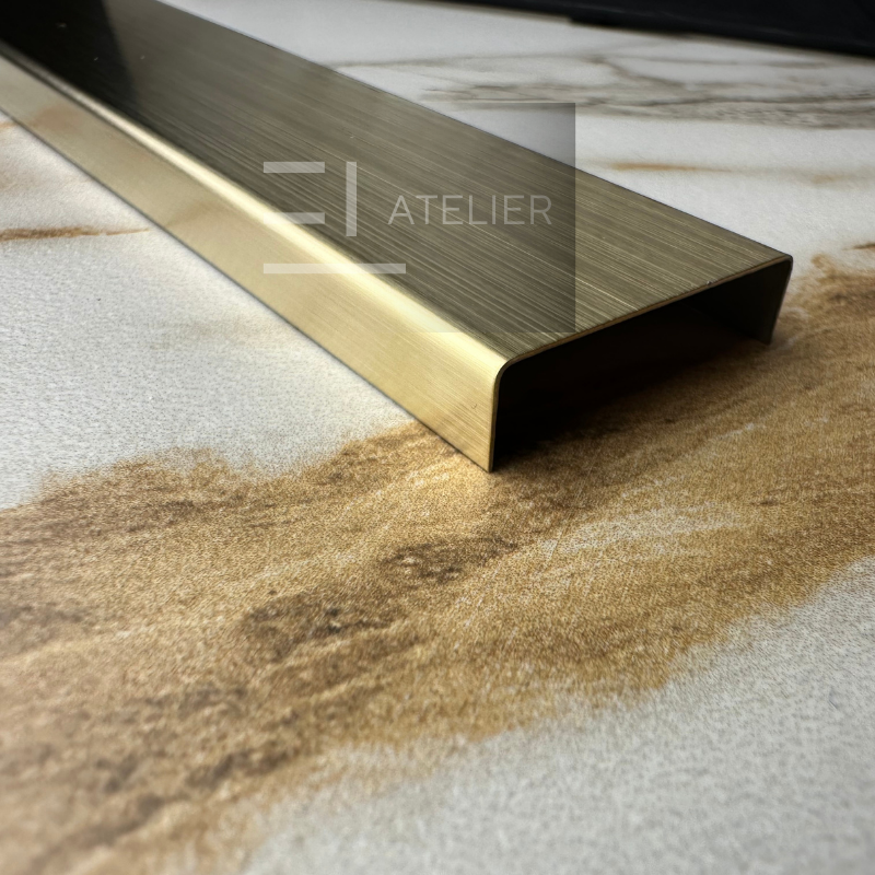 Profil U inox auriu mat 50mm finisaj premium design modern