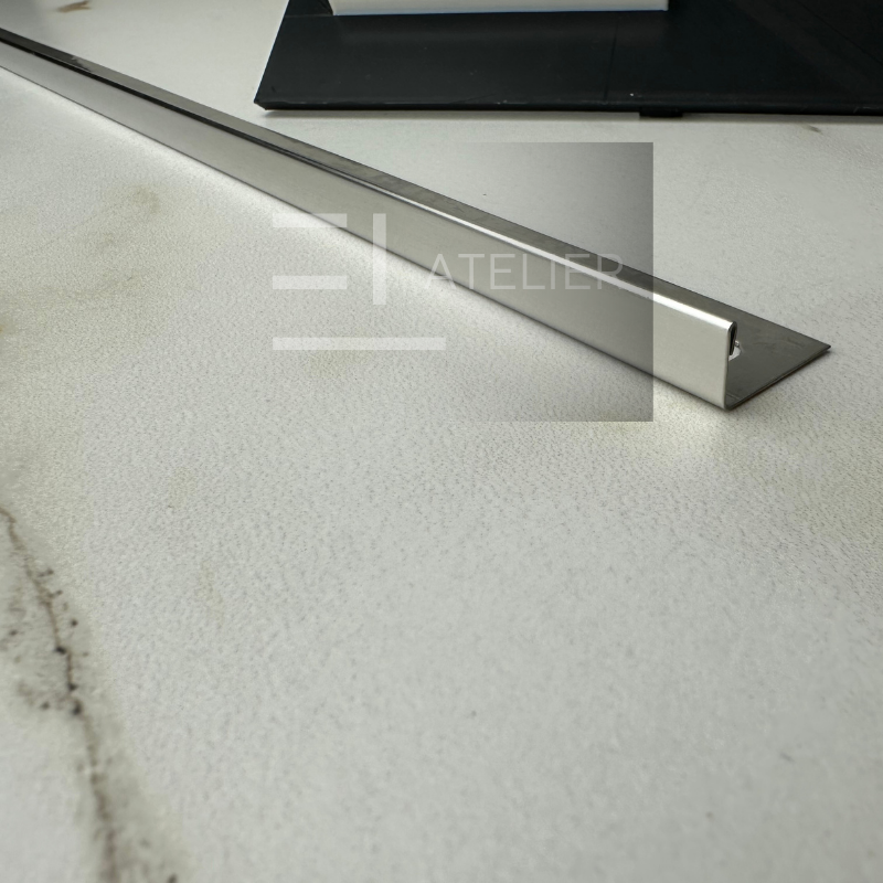 Profil Delimitare Gresie Faianta Finisaj Drept Inox Argintiu Mat 10mm x 2700mm