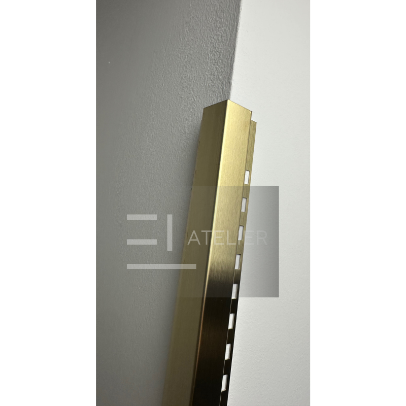 Profil L colț gresie inox auriu mat 25x25mm montaj profesional sub plăci ceramice