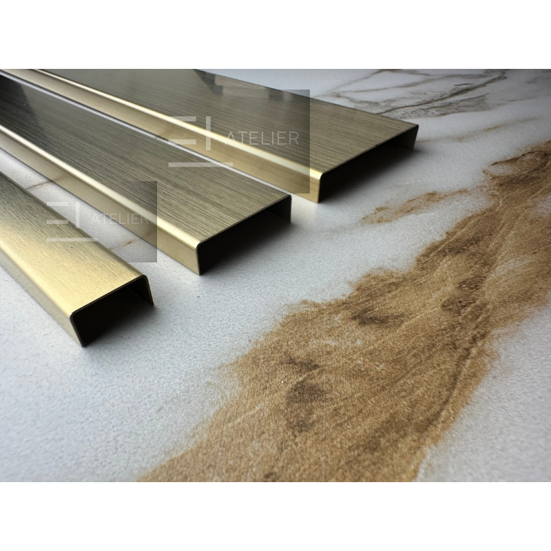 Profil U Inox Auriu Mat 15,20,30mm x 2700mm - EL Atelier