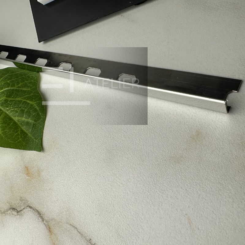 Profil Delimitare Gresie Faianta Finisaj Drept Inox Argintiu Lucios 10mm x 2700mm
