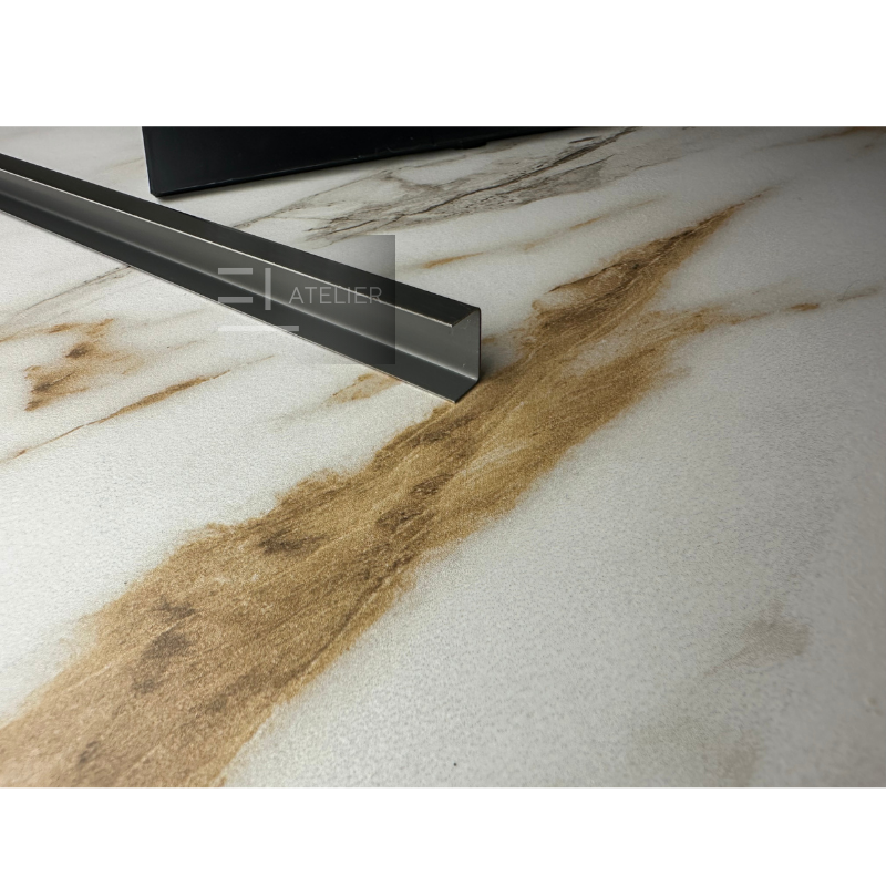 Profil U inox negru mat 15mm aplicare finisaj margini mobilier elegant