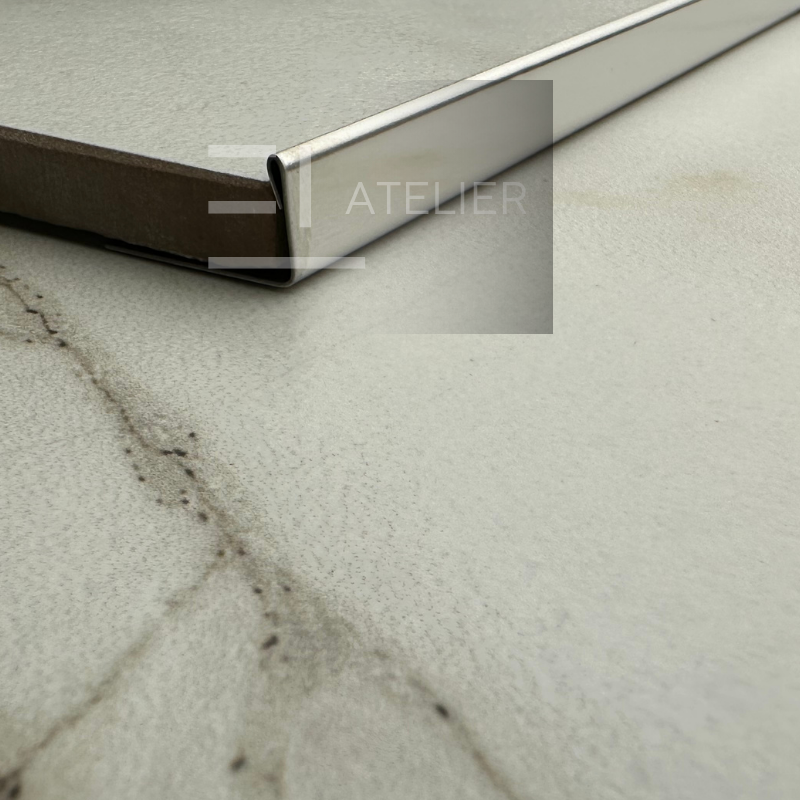 Profil Delimitare Gresie Faianta Finisaj Drept Inox Argintiu Lucios 10mm x 2700mm