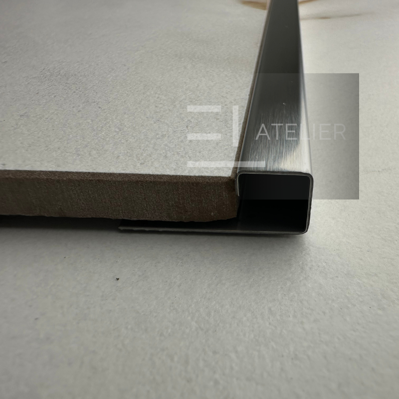 Profil Colt Exterior Semi-Patrat Inox Argintiu Mat 10mm x 2700mm - EL Atelier
