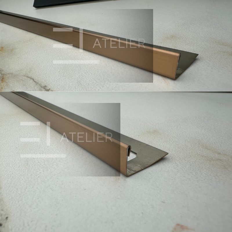 Profil Delimitare Gresie Faianta Finisaj Drept Inox Bronz Mat 10mm x 2700mm