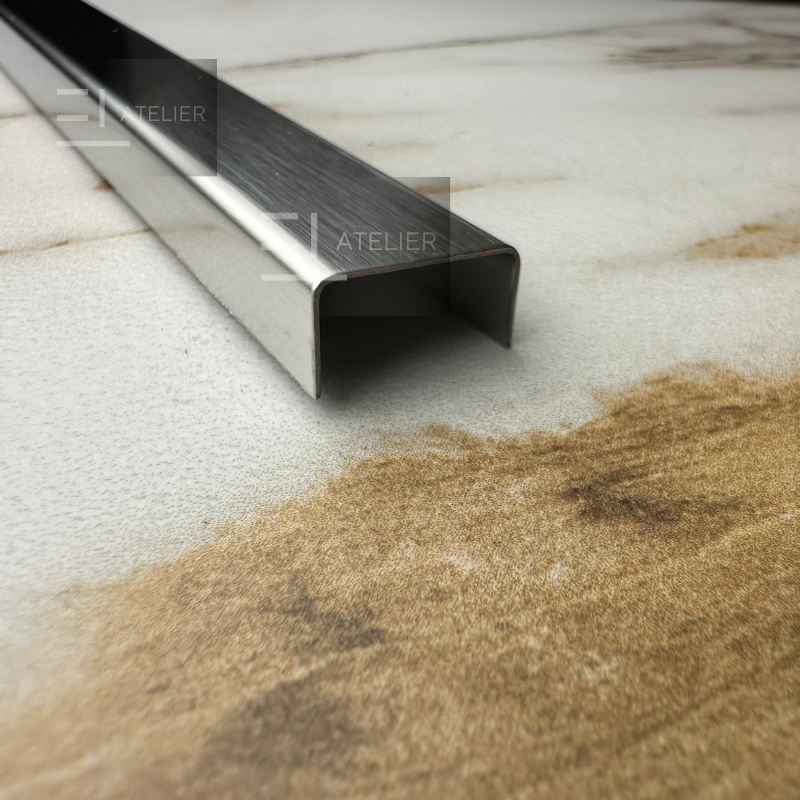 Profil U inox argintiu mat 15mm finisaj premium design modern