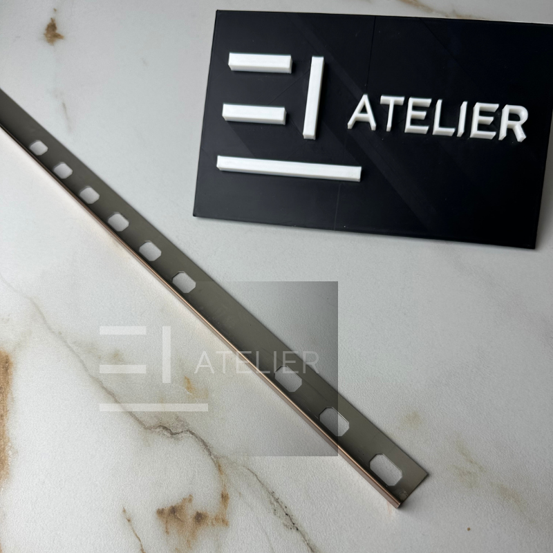 Profil Delimitare Gresie Faianta Finisaj Drept Inox Bronz Mat 10mm x 2700mm