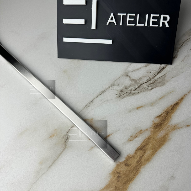 Profil U inox argintiu mat 15mm detaliu finisaj premium delimitare margini