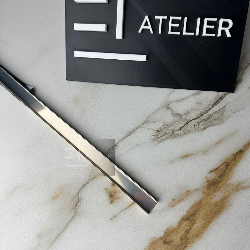 Profil U inox bronz rose-gold mat 15mm aplicare finisaj margini mobilier elegant