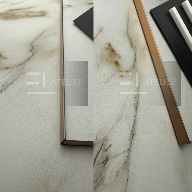 Profil Delimitare Gresie Faianta Finisaj Drept Inox Bronz Mat 10mm x 2700mm