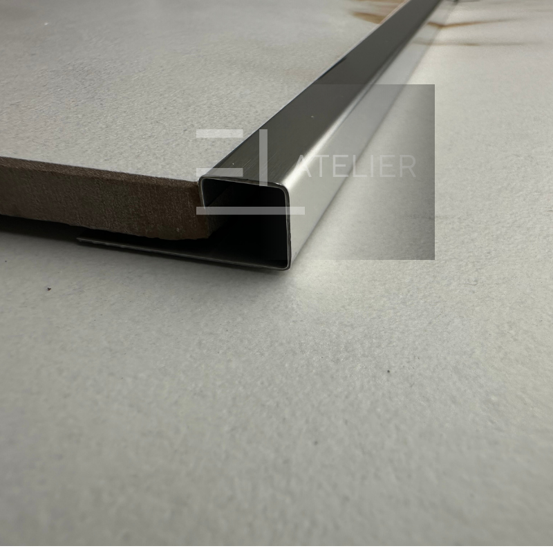 Profil Colt Exterior Semi-Patrat Inox Argintiu Mat 10mm x 2700mm - EL Atelier