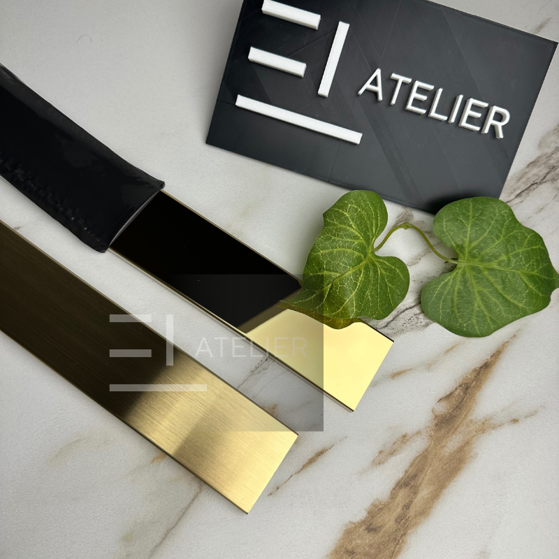 Profil U inox auriu lucios 50mm finisaj premium design modern