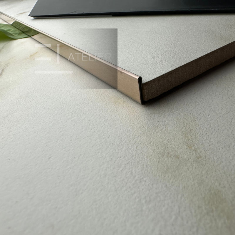 Profil Delimitare Gresie Faianta Finisaj Drept Inox Bronz (Rose-Gold) Lucios 10mm x 2700mm