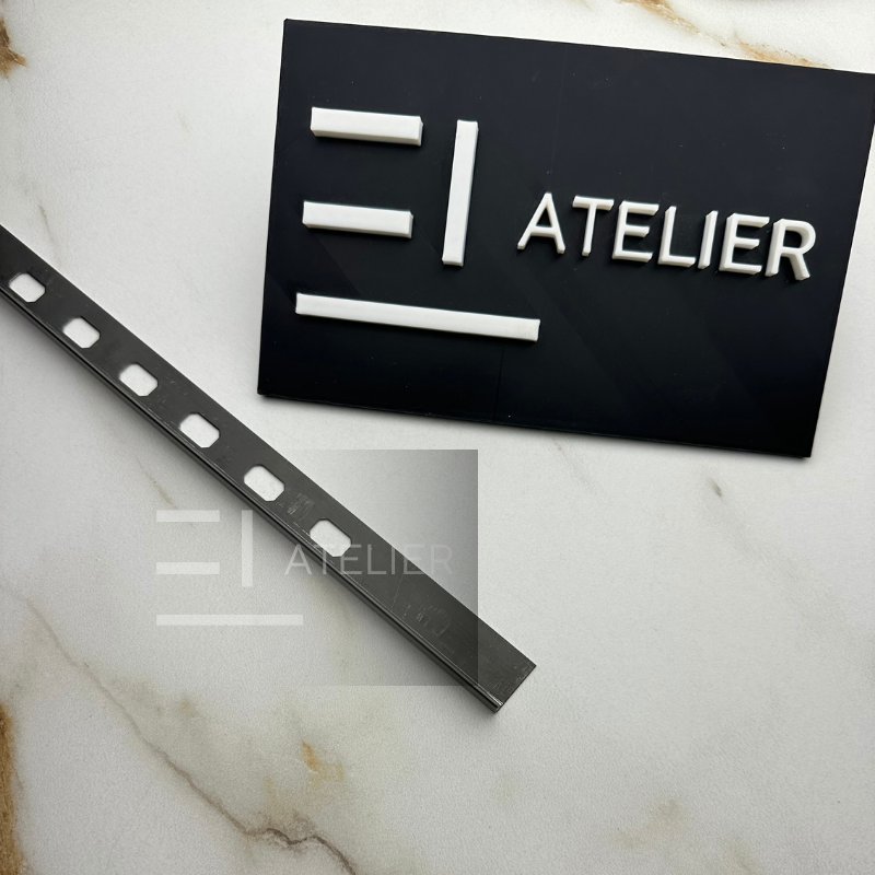 Profil Delimitare Gresie Faianta Finisaj Drept Inox Negru Mat 10mm x 2700mm