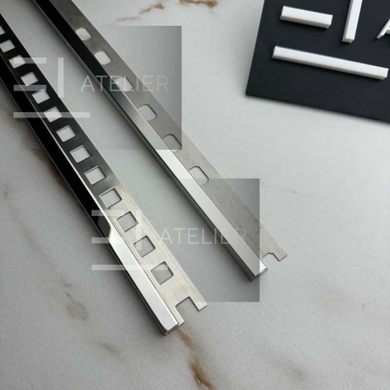 Profil Colt Exterior Semi-Patrat Inox Argintiu Lucios 10mm x 2700mm - EL Atelier