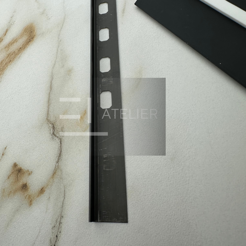 Profil Delimitare Gresie Faianta Finisaj Drept Inox Negru Mat 10mm x 2700mm