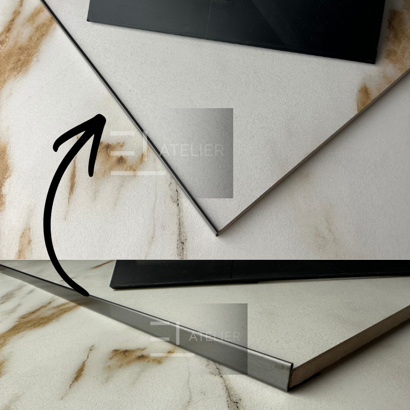 Profil Delimitare Gresie Faianta Finisaj Drept Inox Negru Mat 10mm x 2700mm