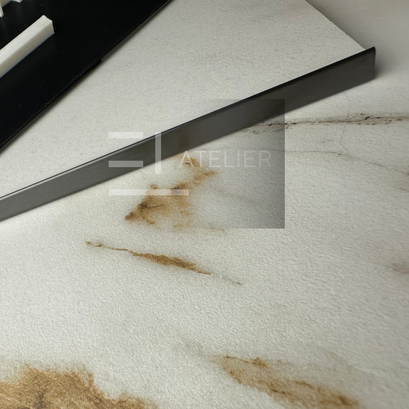 Profil Delimitare Gresie Faianta Finisaj Drept Inox Negru Mat 10mm x 2700mm