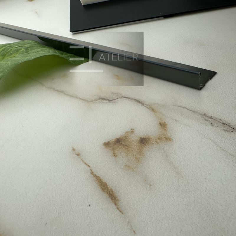 Profil Delimitare Gresie Faianta Finisaj Drept Inox Negru Lucios 10mm x 2700mm