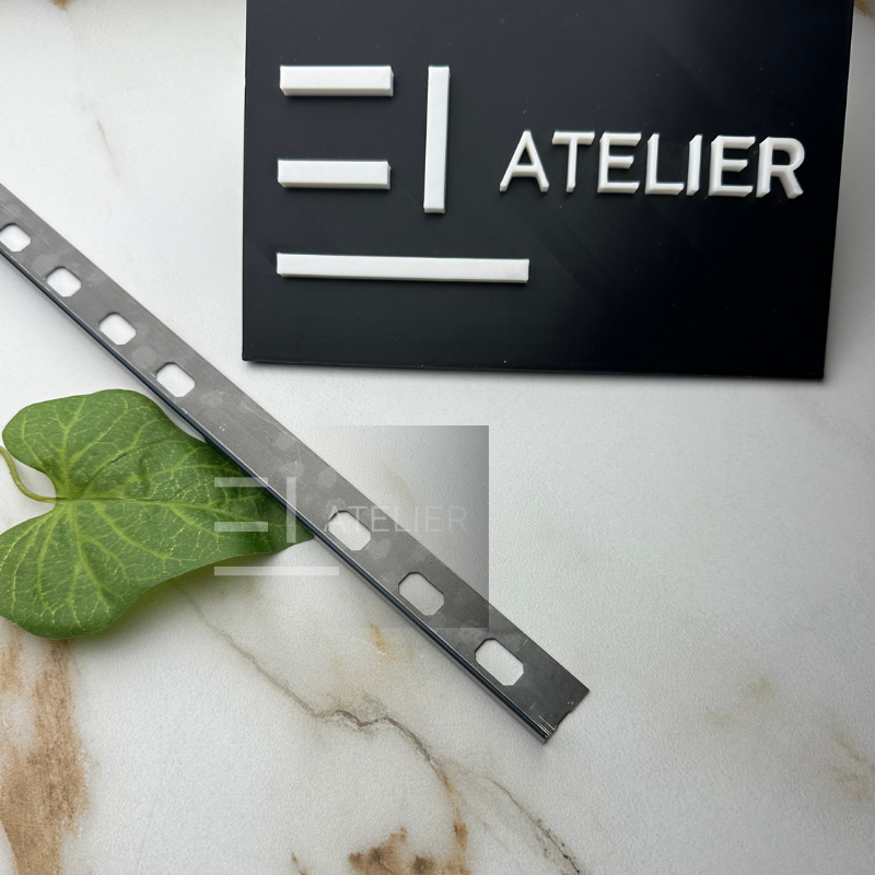 Profil Delimitare Gresie Faianta Finisaj Drept Inox Negru Lucios 10mm x 2700mm