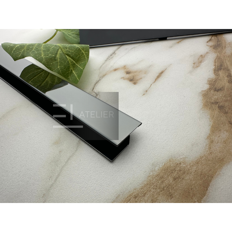 Profil T trecere gresie inox negru lucios 25mm finisaj premium design modern