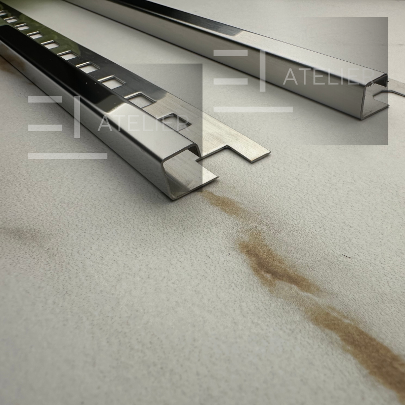 Profil Colt Exterior Semi-Patrat Inox Argintiu Lucios 10mm x 2700mm - EL Atelier