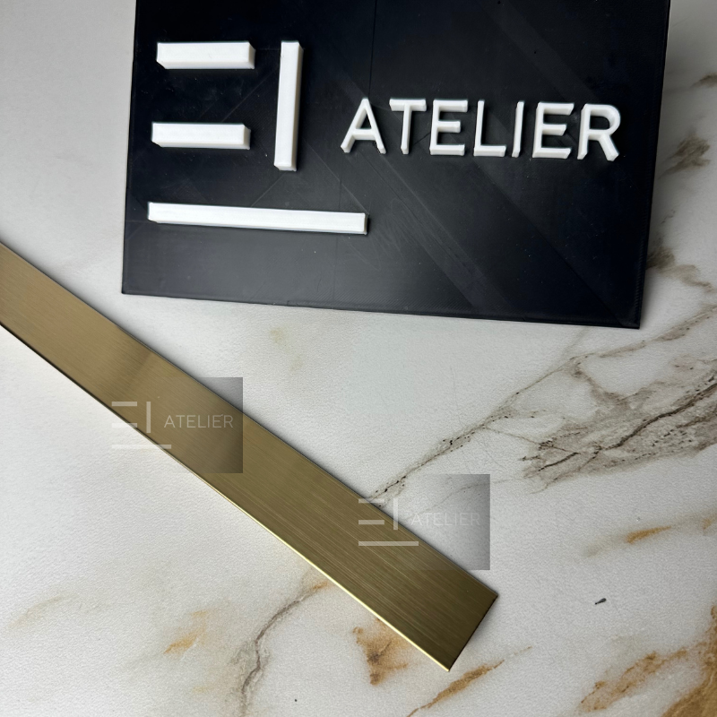 Profil T inox auriu mat 30mm detaliu textura mată premium