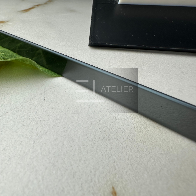 Profil Delimitare Gresie Faianta Finisaj Drept Inox Negru Lucios 10mm x 2700mm