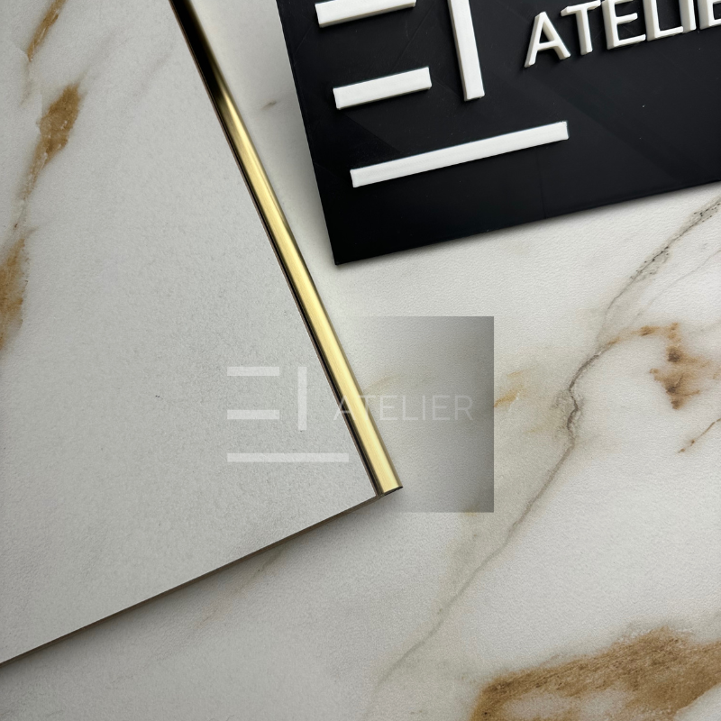 Profil Colt Exterior Rotund Inox Auriu Mat 10mm x 2700mm - EL Atelier