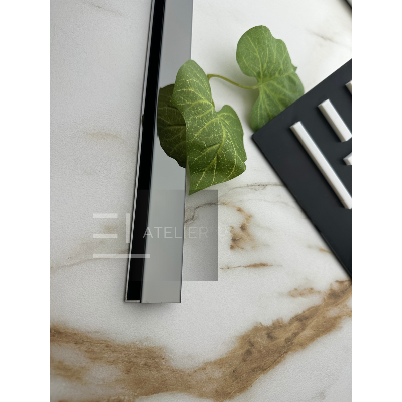 Profil T trecere gresie inox negru lucios 25mm montaj profesional sub plăci