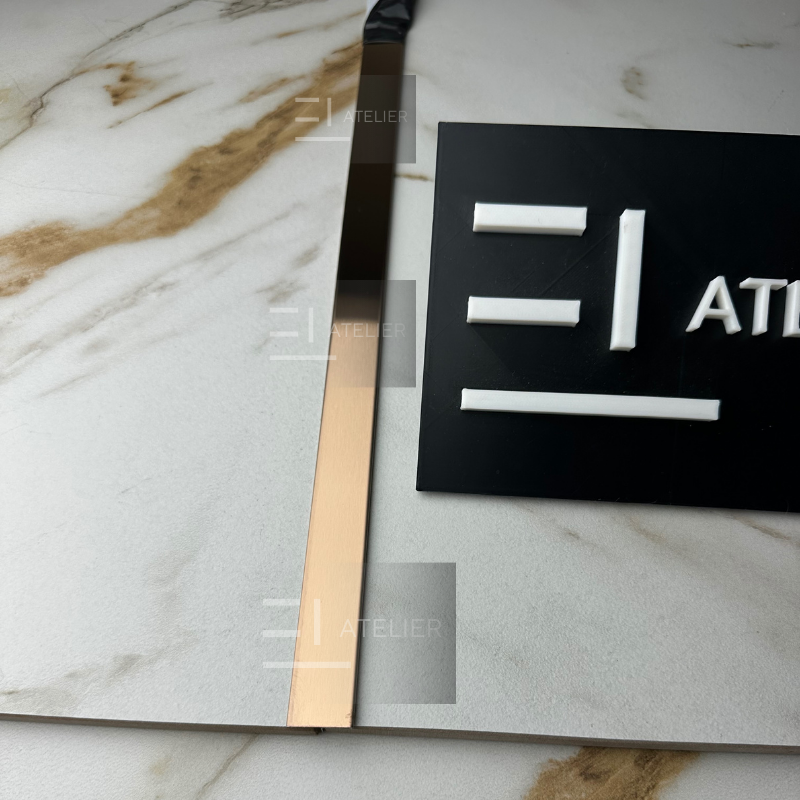 Profil T inox bronz rose-gold mat 20mm finisaj premium design modern
