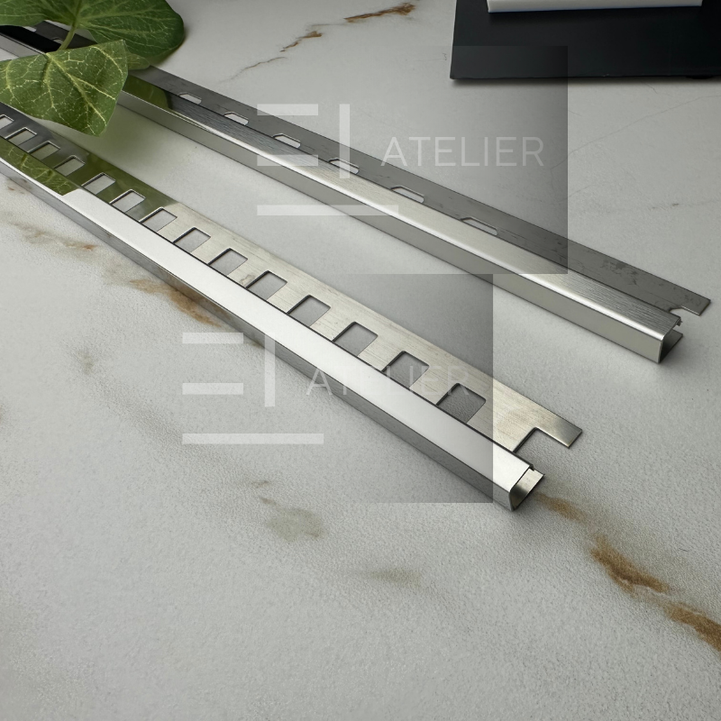 Profil Colt Exterior Semi-Patrat Inox Argintiu Lucios 10mm x 2700mm - EL Atelier