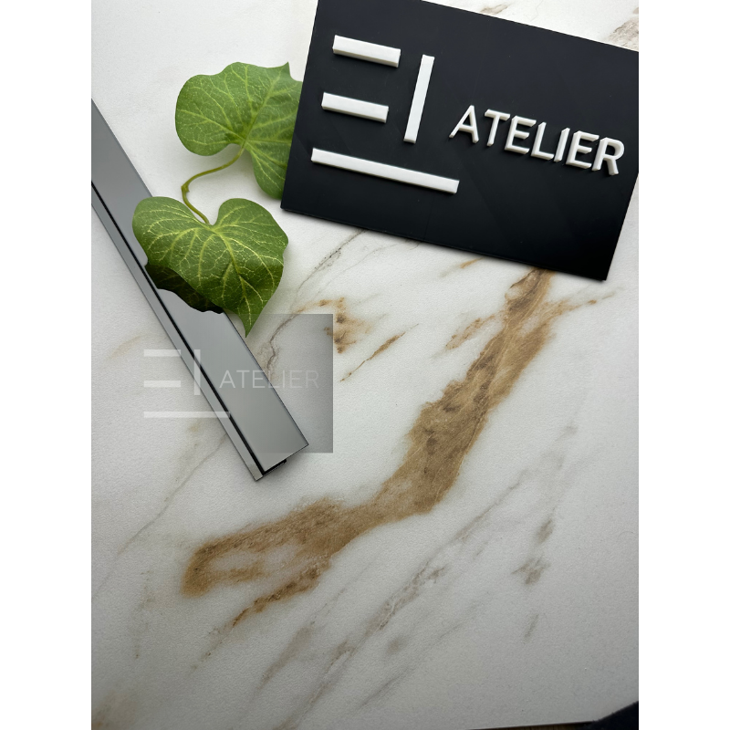 Profil trecere inox negru lucios aplicare delimitare zone trafic intens 25mm