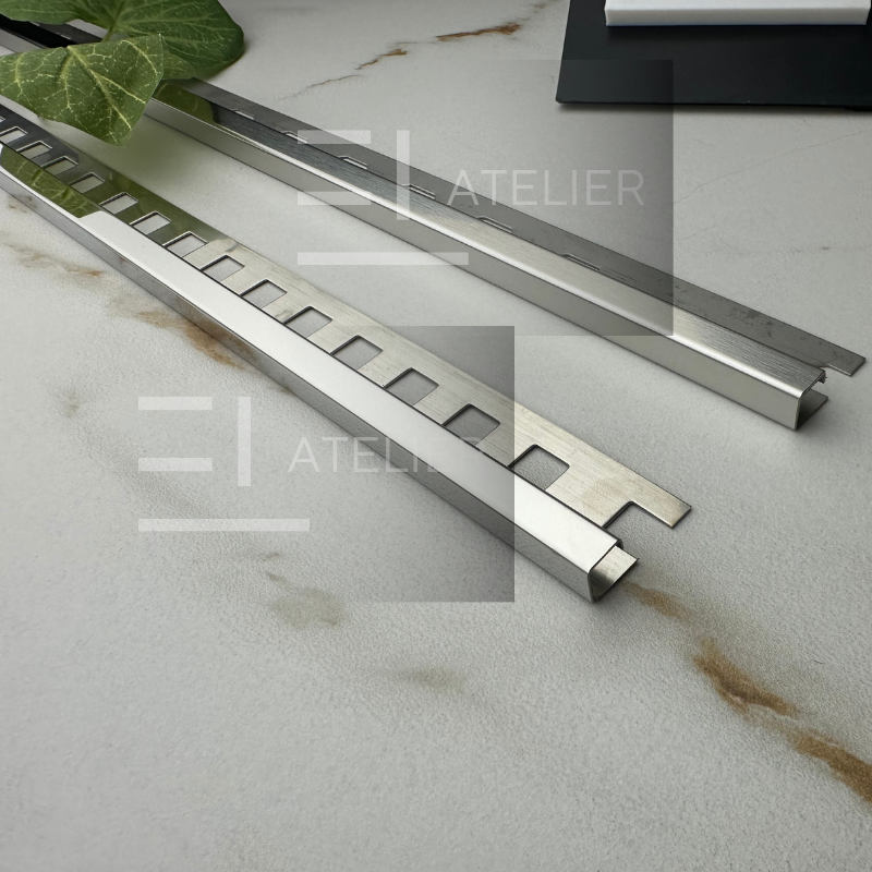 Profil Colt Exterior Semi-Patrat Inox Argintiu Lucios 10mm x 2700mm - EL Atelier