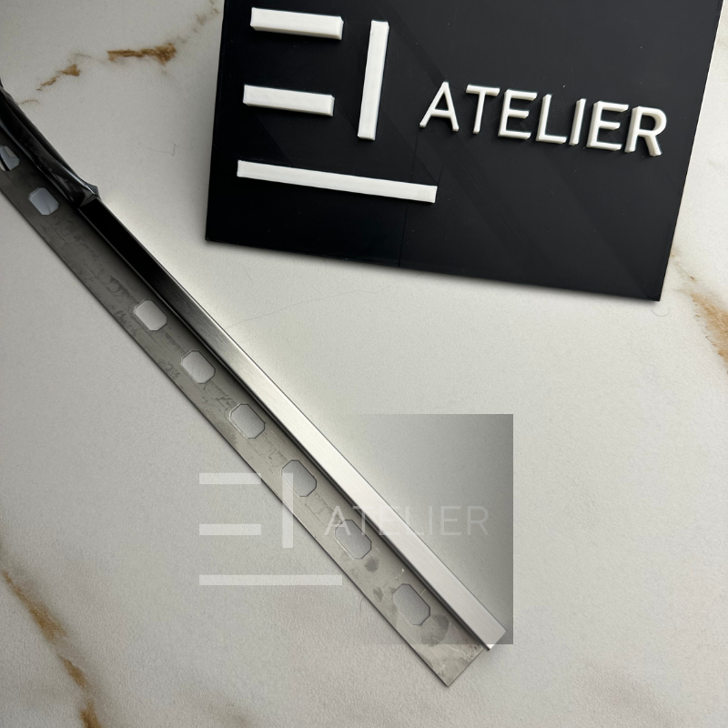 Profil Colt Exterior Semi-Patrat Inox Argintiu Mat 10mm x 2700mm - EL Atelier