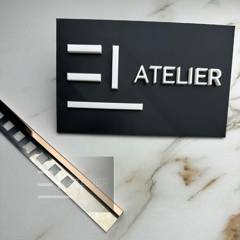 Profil colț exterior inox bronz rose-gold lucios 10mm finisaj premium design modern