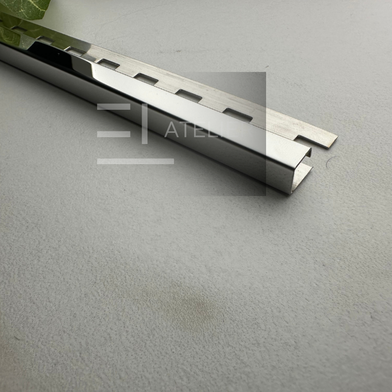 Profil Colt Exterior Semi-Patrat Inox Argintiu Lucios 10mm x 2700mm - EL Atelier