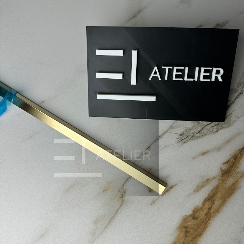 Profil L colț inox auriu mat 20x10mm aplicare protecție margini finisaj elegant