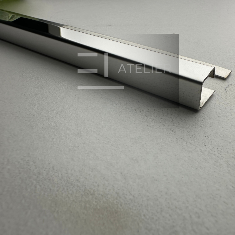 Profil Colt Exterior Semi-Patrat Inox Argintiu Lucios 10mm x 2700mm - EL Atelier