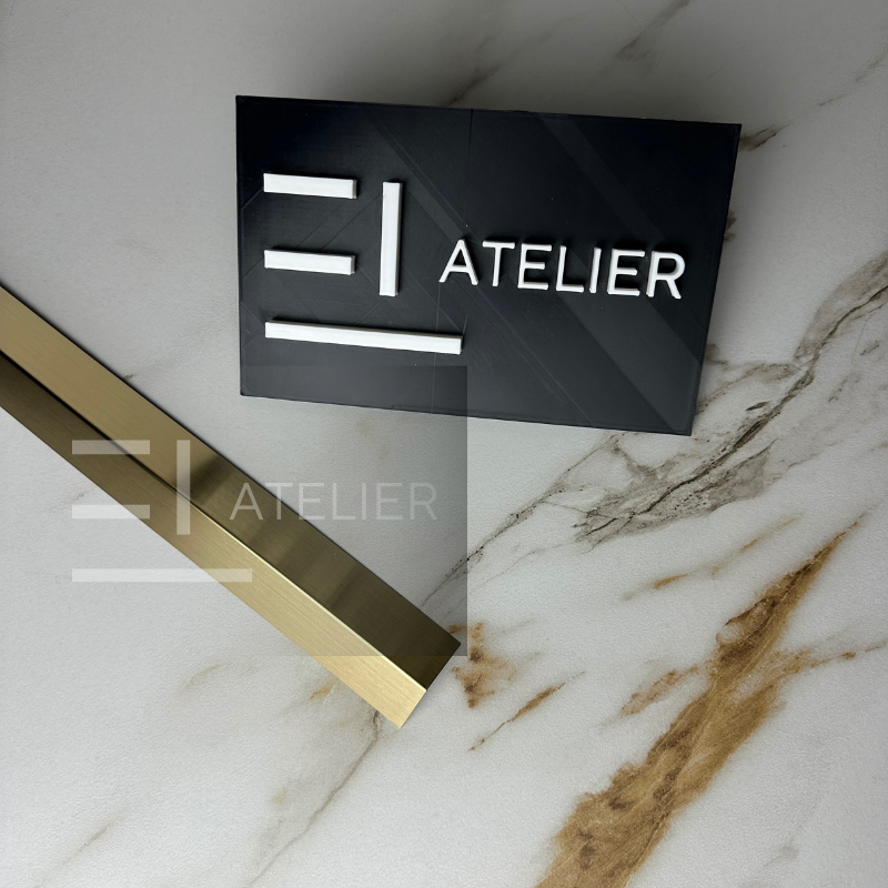 Profil decorativ L inox auriu mat rezistent umezeală coroziune 30x30mm