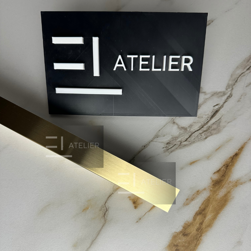 Profil L colț inox auriu mat 30x30mm aplicare protecție margini finisaj elegant