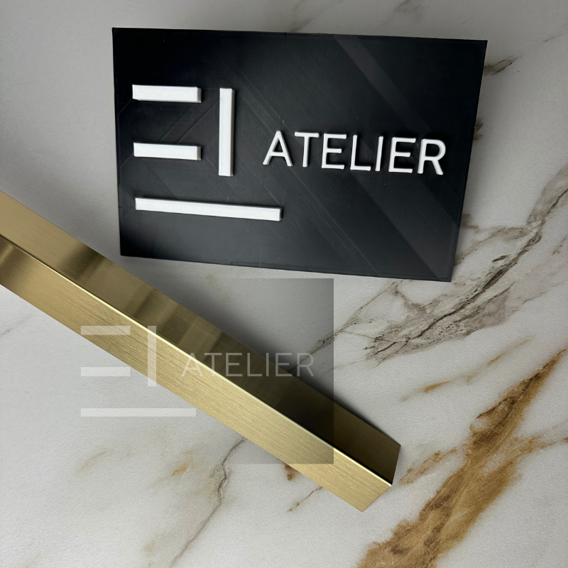 Profil decorativ L inox auriu mat montaj trepte colțuri 30x30mm