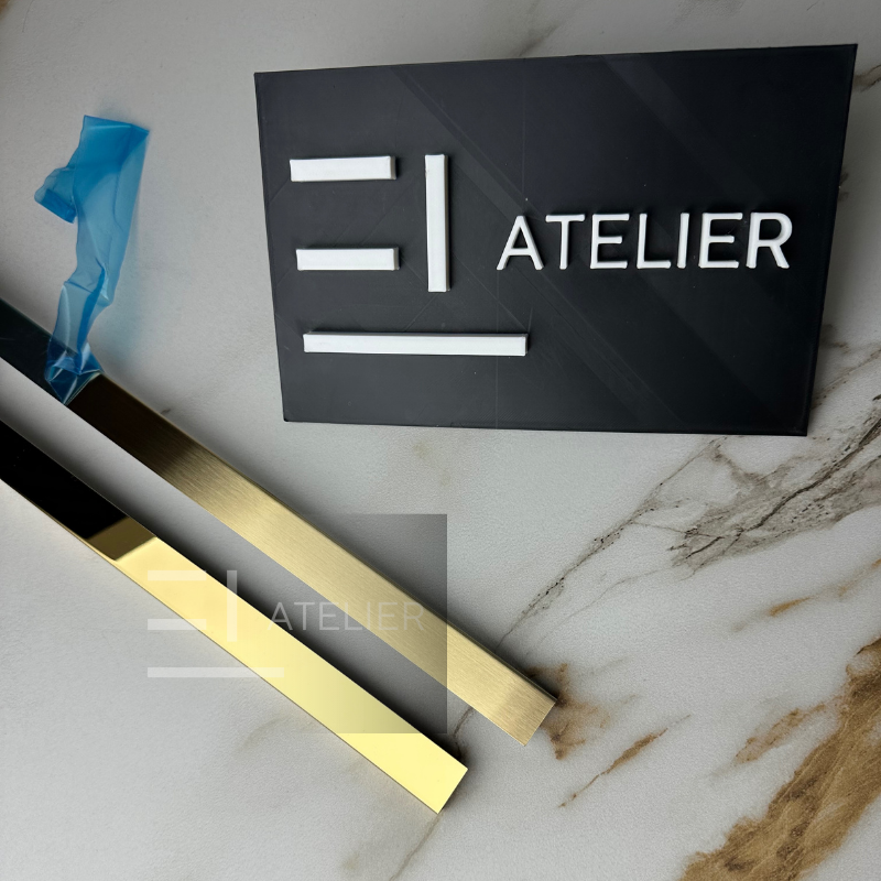 Profil L colț inox auriu mat 30x30mm finisaj premium design modern