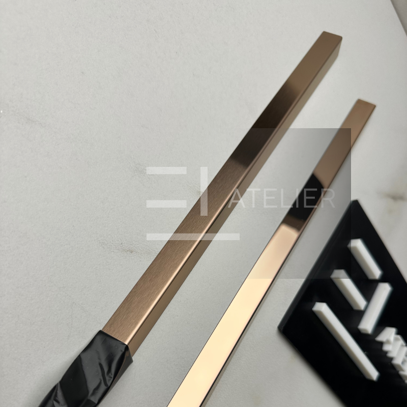 Profil L colț inox bronz rose-gold mat 10x10mm finisaj premium design modern