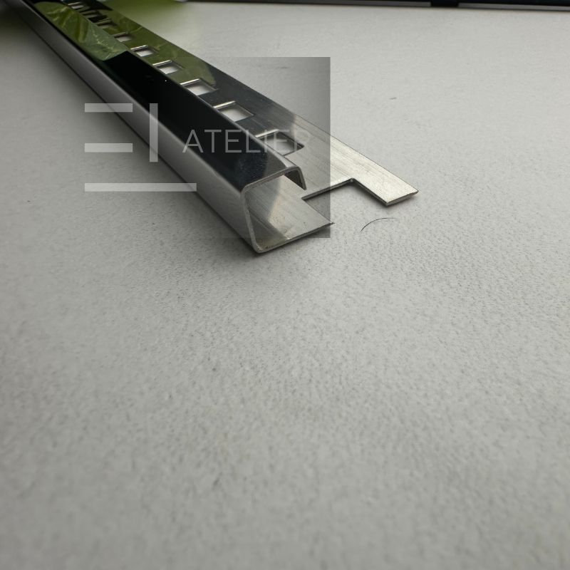 Profil Colt Exterior Semi-Patrat Inox Argintiu Lucios 10mm x 2700mm - EL Atelier