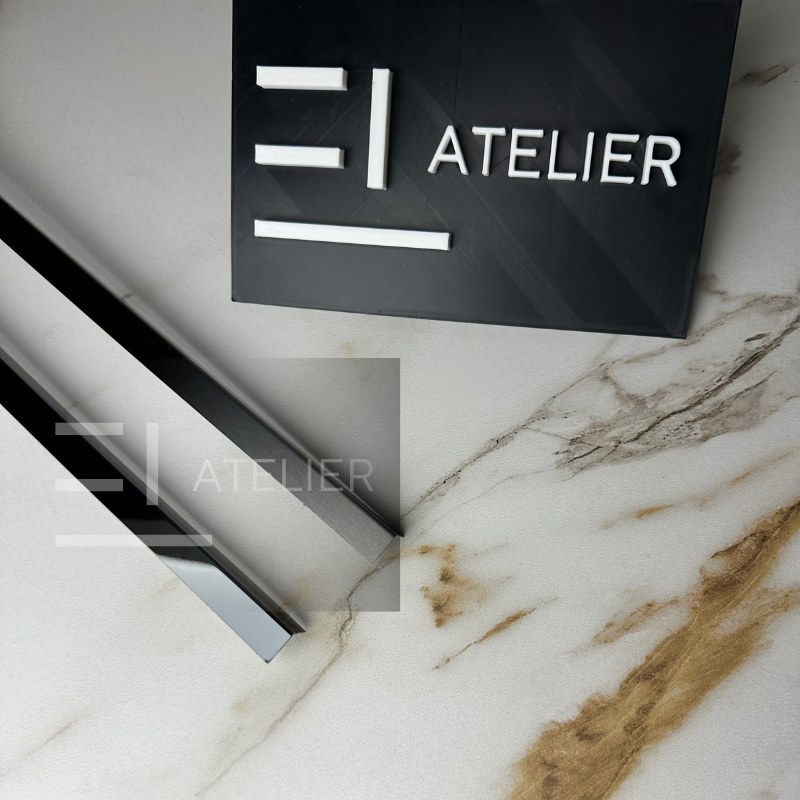 Profil decorativ L inox negru mat rezistent umezeală coroziune 10x10mm