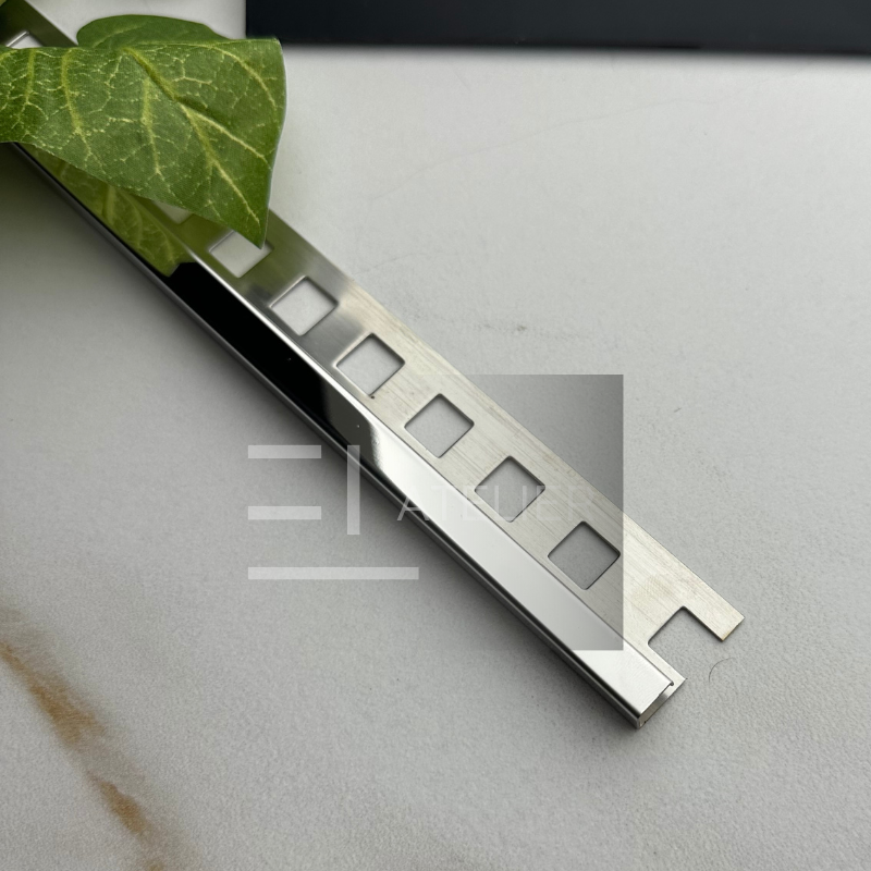 Profil Colt Exterior Semi-Patrat Inox Argintiu Lucios 10mm x 2700mm - EL Atelier