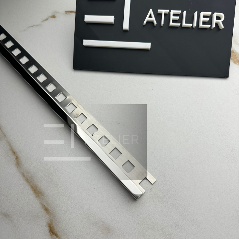 Profil Colt Exterior Semi-Patrat Inox Argintiu Lucios 10mm x 2700mm - EL Atelier